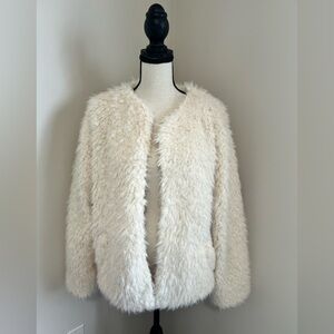Faux fur open jacket